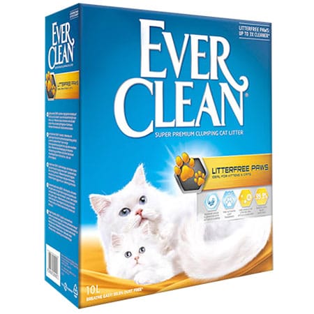Pesek za mačke - Slika 10 L pakiranja Ever Clean LITTERFREE PAWS mačji posip za mačje stranišče